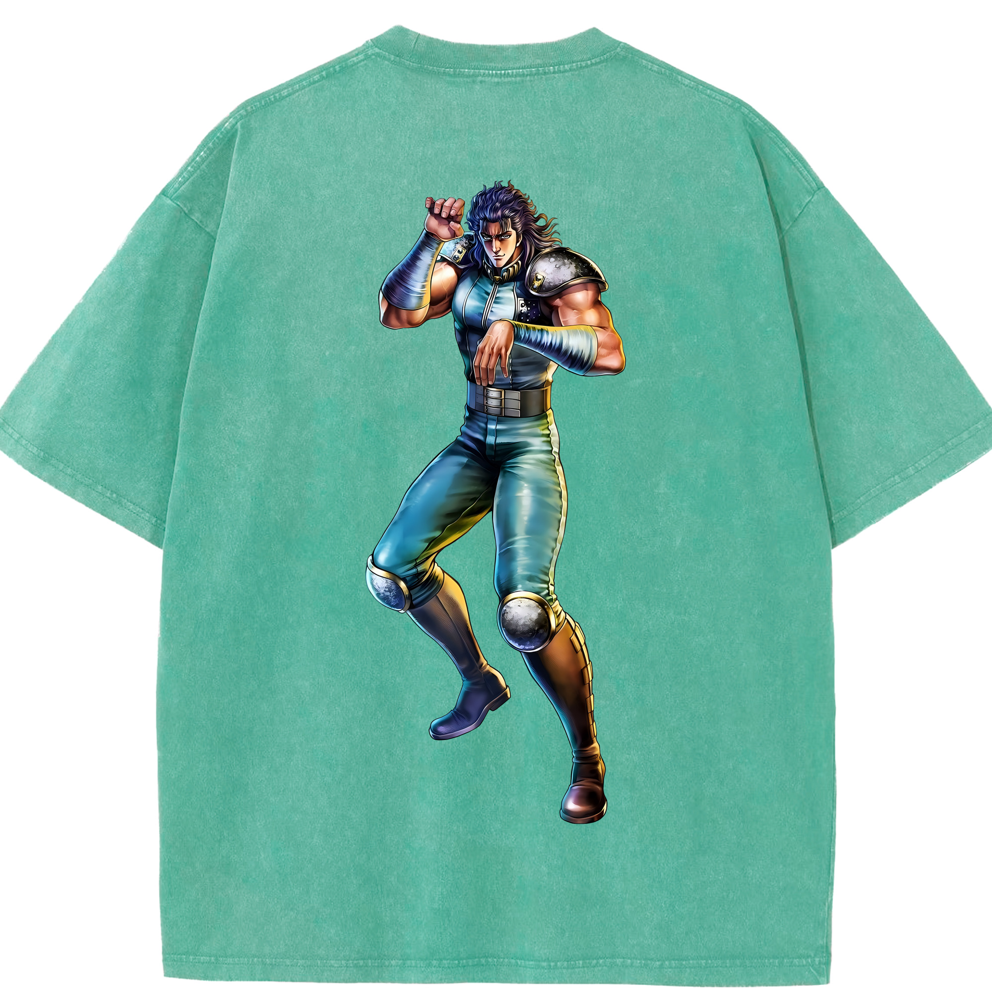 （画像用） 北斗の拳 Fist of the North Star 綿100% ヴィンテージ風 半袖Tシャツ（背面プリント）